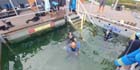 Diving chamber next to the base building